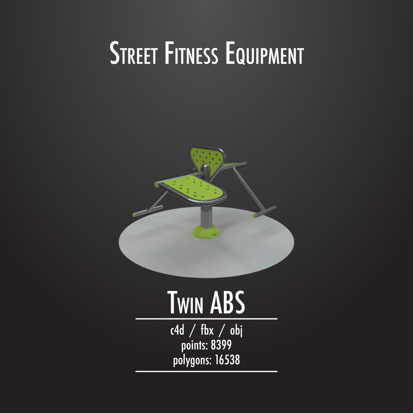 Street Fitness Equipment #01 - 50 3d models pack - Моё, Outdoor, Фитнес, Спорт, Equipment, Bench, Улица, Хобби, Длиннопост