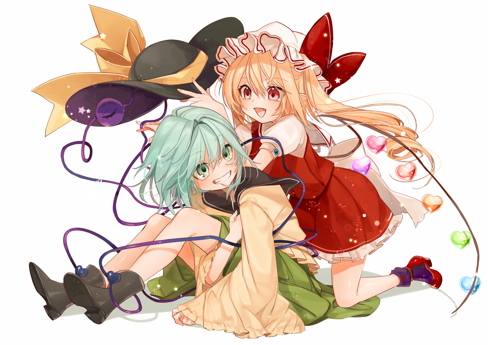 Flandre & Koishi - Komeiji Koishi, Flandre Scarlet, Touhou, Anime Art, Тохо, Аниме, Не аниме