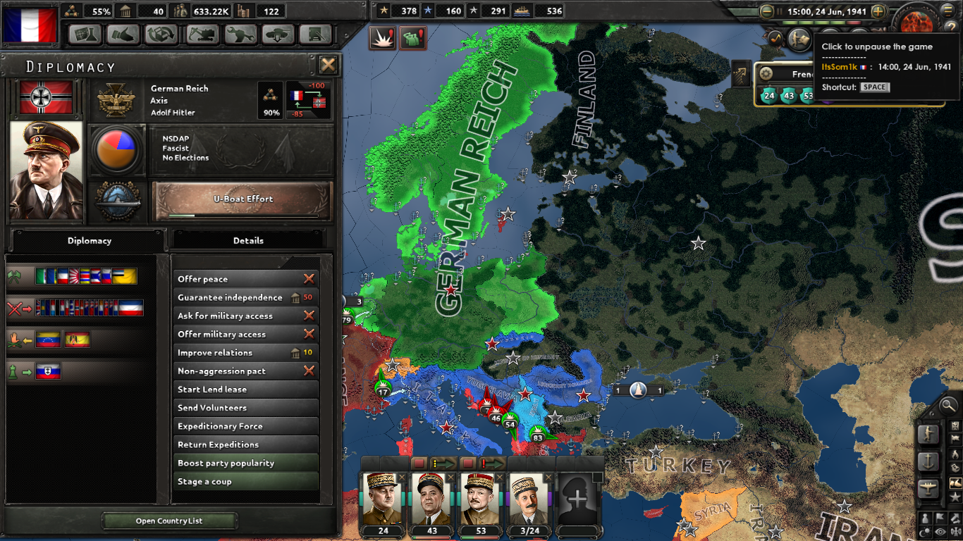 My adventures in VE Day 4, or how I survived for France - My, My, Hearts of Iron IV, Longpost