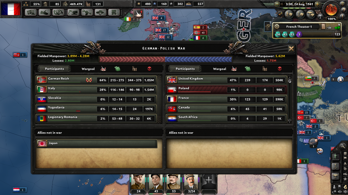 My adventures in VE Day 4, or how I survived for France - My, My, Hearts of Iron IV, Longpost