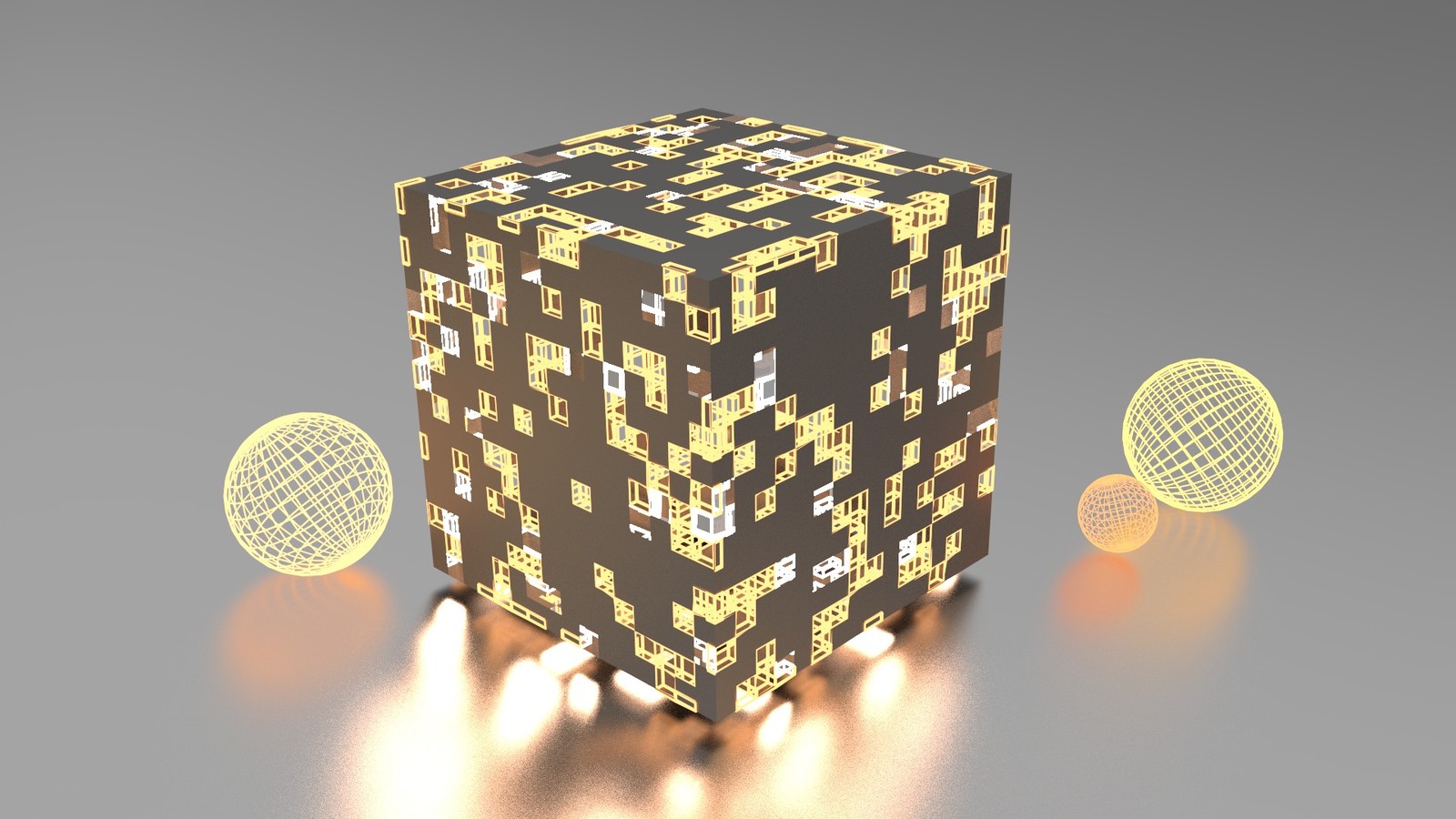 cube_abstraction - My, , Render, Blender, Light, , Wireframe