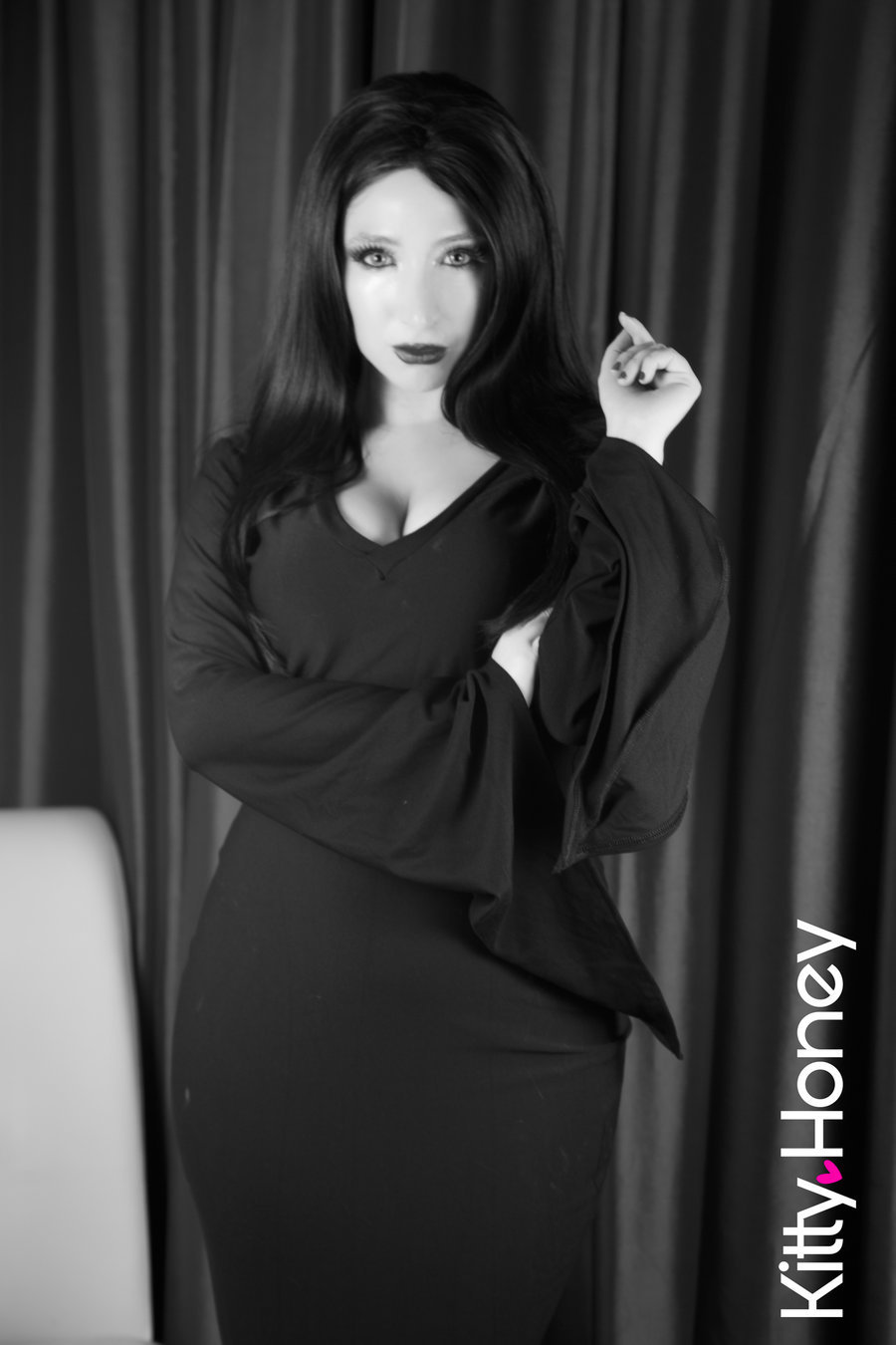 Boudoir Morticia! - NSFW, , Girls, Cosplay, The Addams Family, Longpost