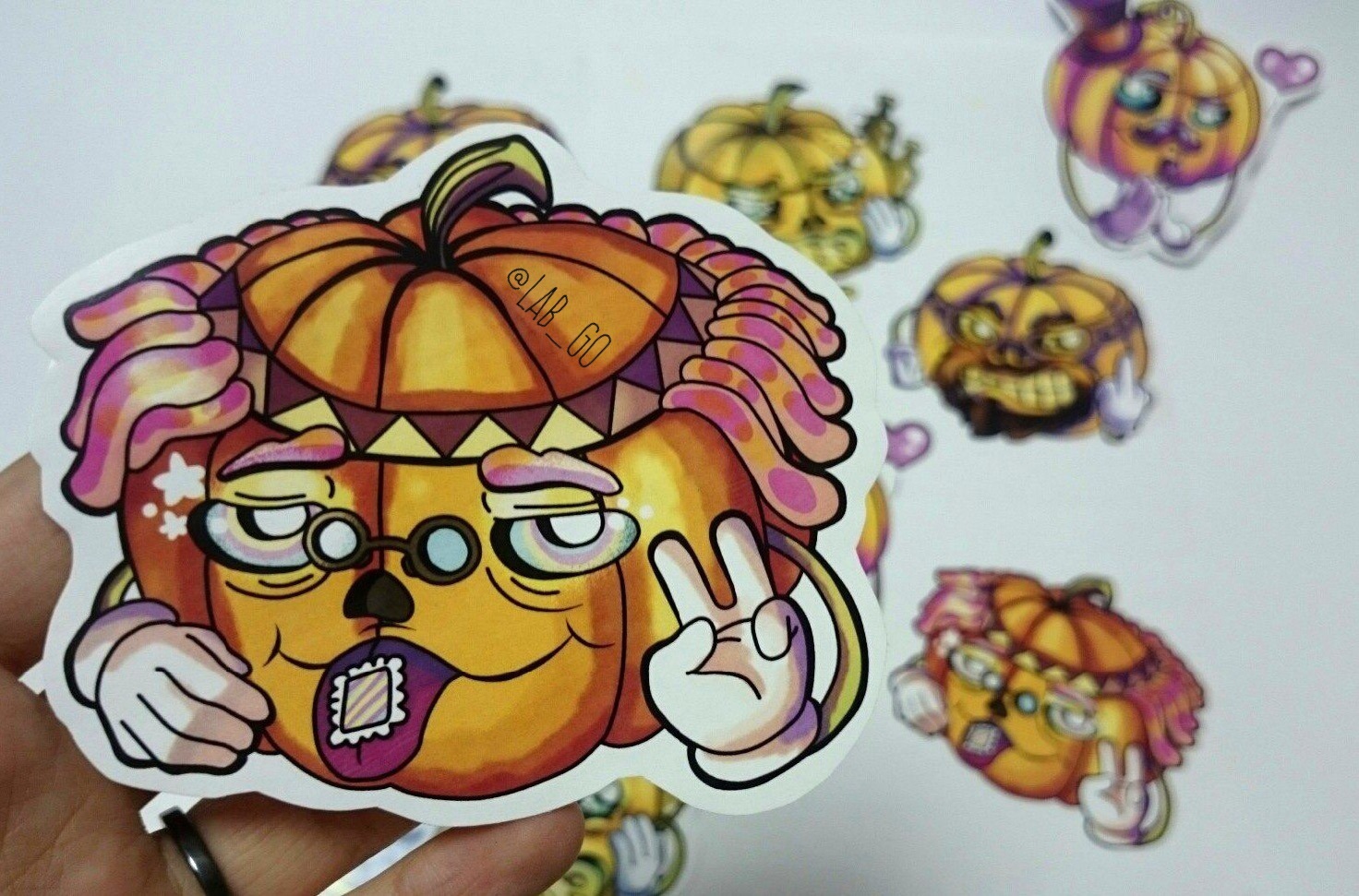 Pumpkins after Halloween celebration)) - My, Halloween, Art, Sticker, Humor, Longpost