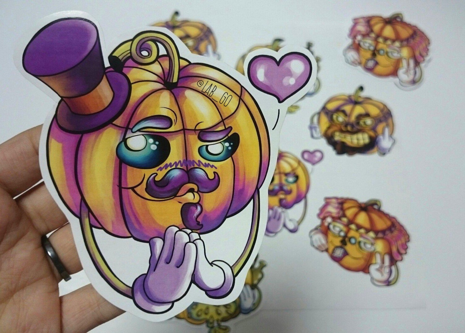 Pumpkins after Halloween celebration)) - My, Halloween, Art, Sticker, Humor, Longpost