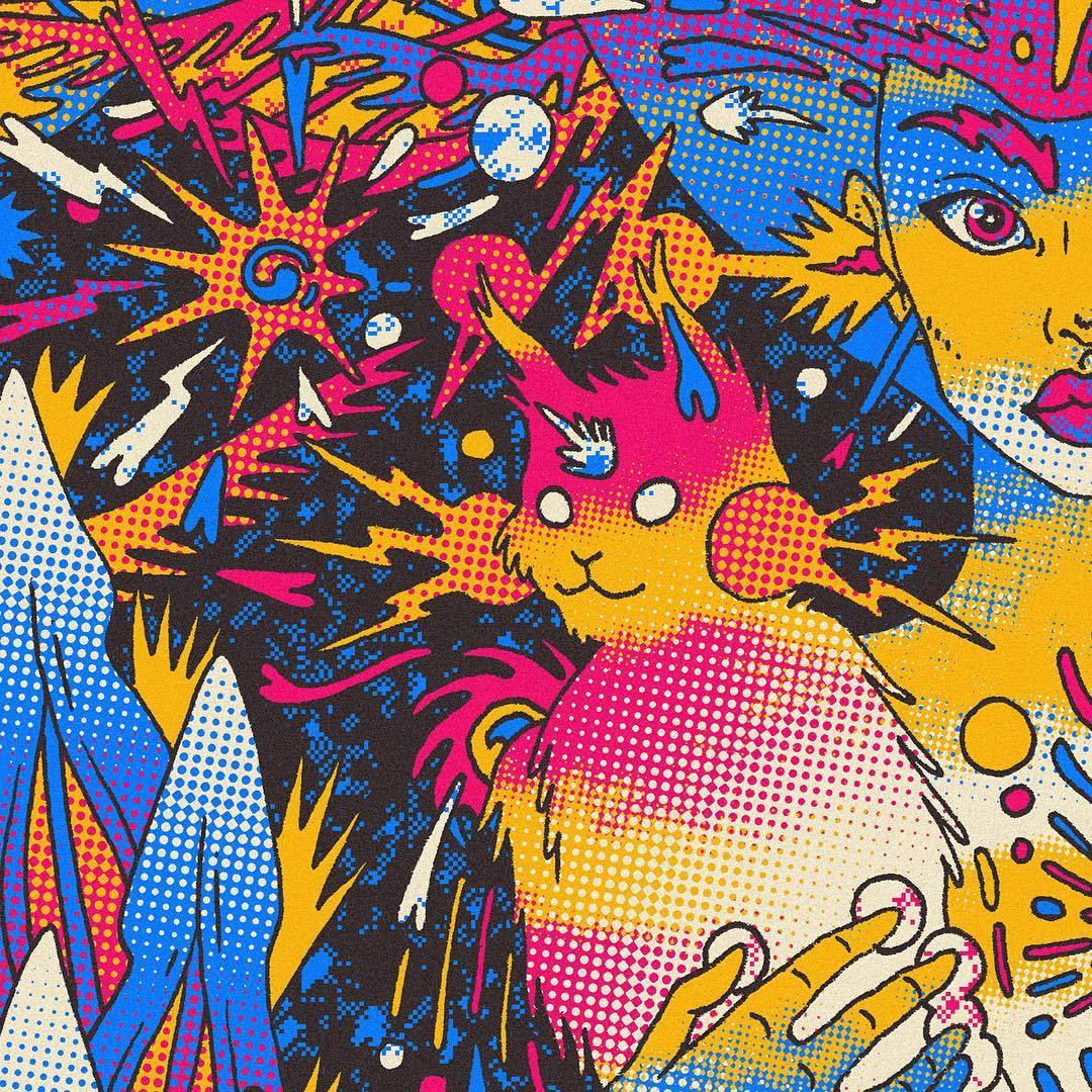 Psychedelic art - Art, Psychedelic, cat, Space, People, Longpost