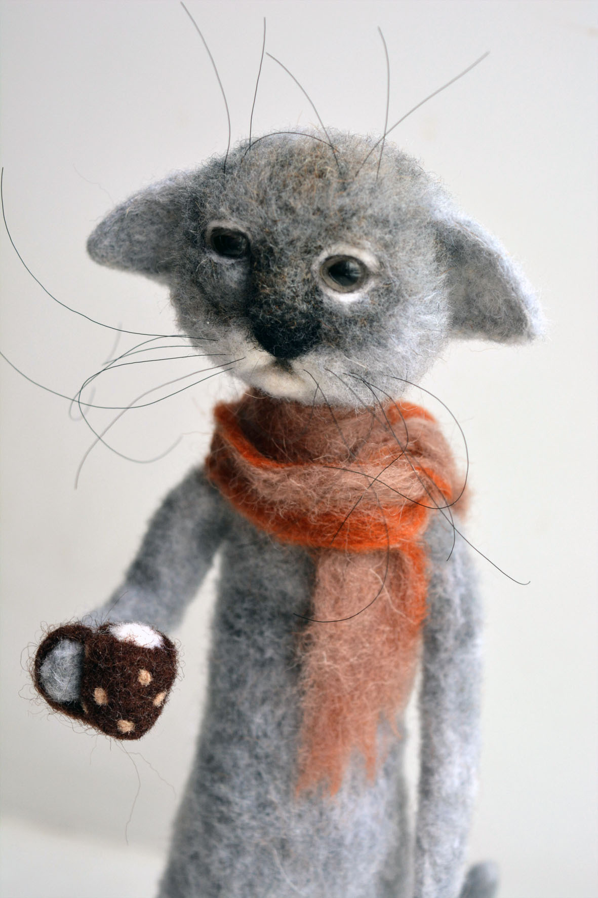 Wool cat - My, Wallow, Dry felting, cat, Wool, Needlework without process, Longpost