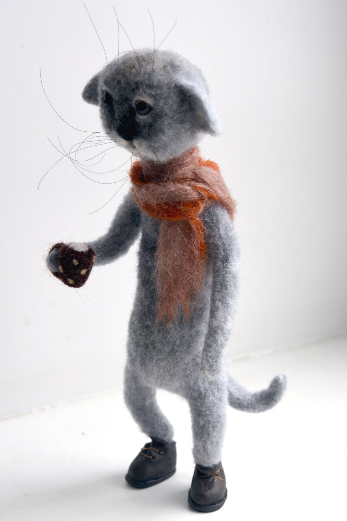 Wool cat - My, Wallow, Dry felting, cat, Wool, Needlework without process, Longpost