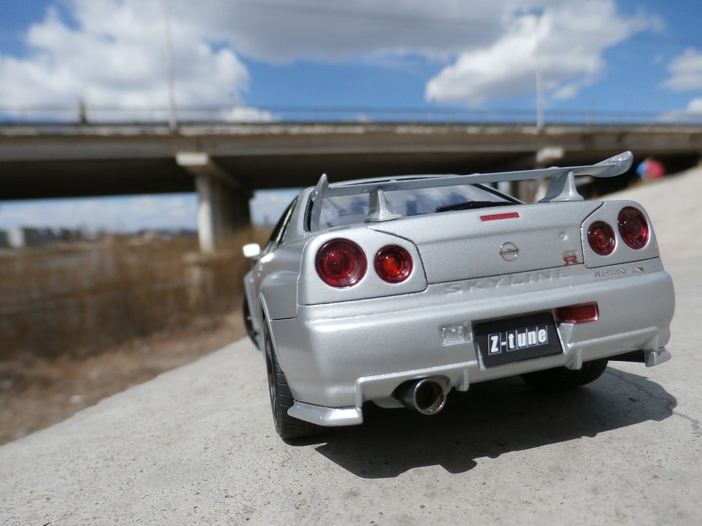 Nissan Skyline R34 GT-R z-tune - My, Stand modeling, Modeling, Tamiya, Do not do like this, Nissan skyline, Long-term construction, , Rukozhop, Longpost, 1:24