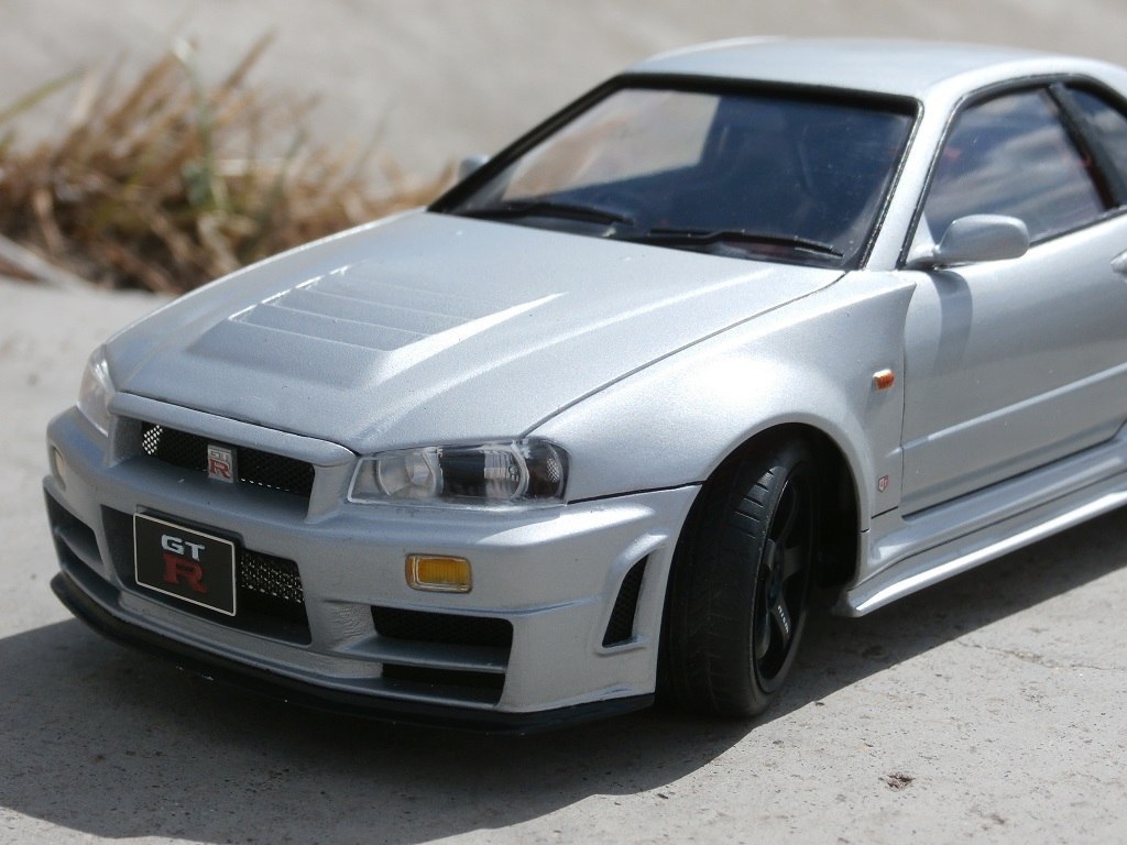 Nissan Skyline R34 GT-R z-tune - My, Stand modeling, Modeling, Tamiya, Do not do like this, Nissan skyline, Long-term construction, , Rukozhop, Longpost, 1:24