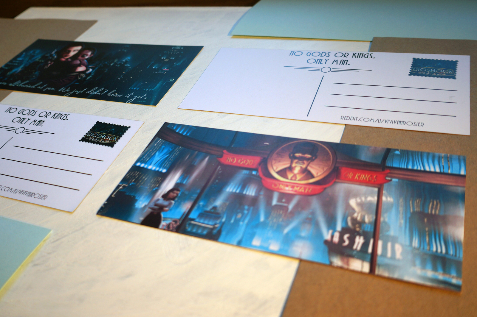 Postcards Bioshock - My, BioShock, Bioshock Infinite, Postcard, Game art, Longpost