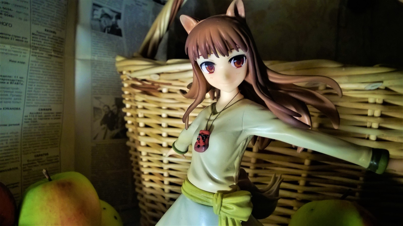 She-wolf in apples - My, Anime, Horo holo, Holo, Spice and Wolf, Longpost, Figurine