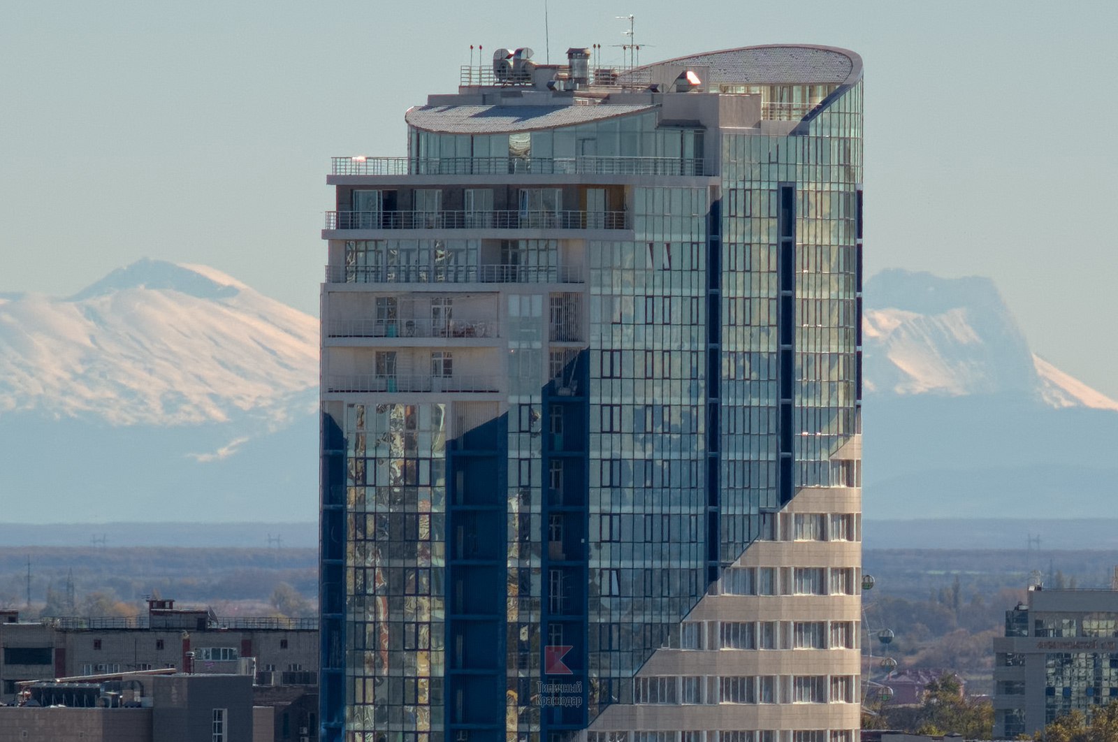 View of the Fisht and Oshten mountains from Krasnodar. - Krasnodar, Fisht, Oshten, Beautiful, Longpost