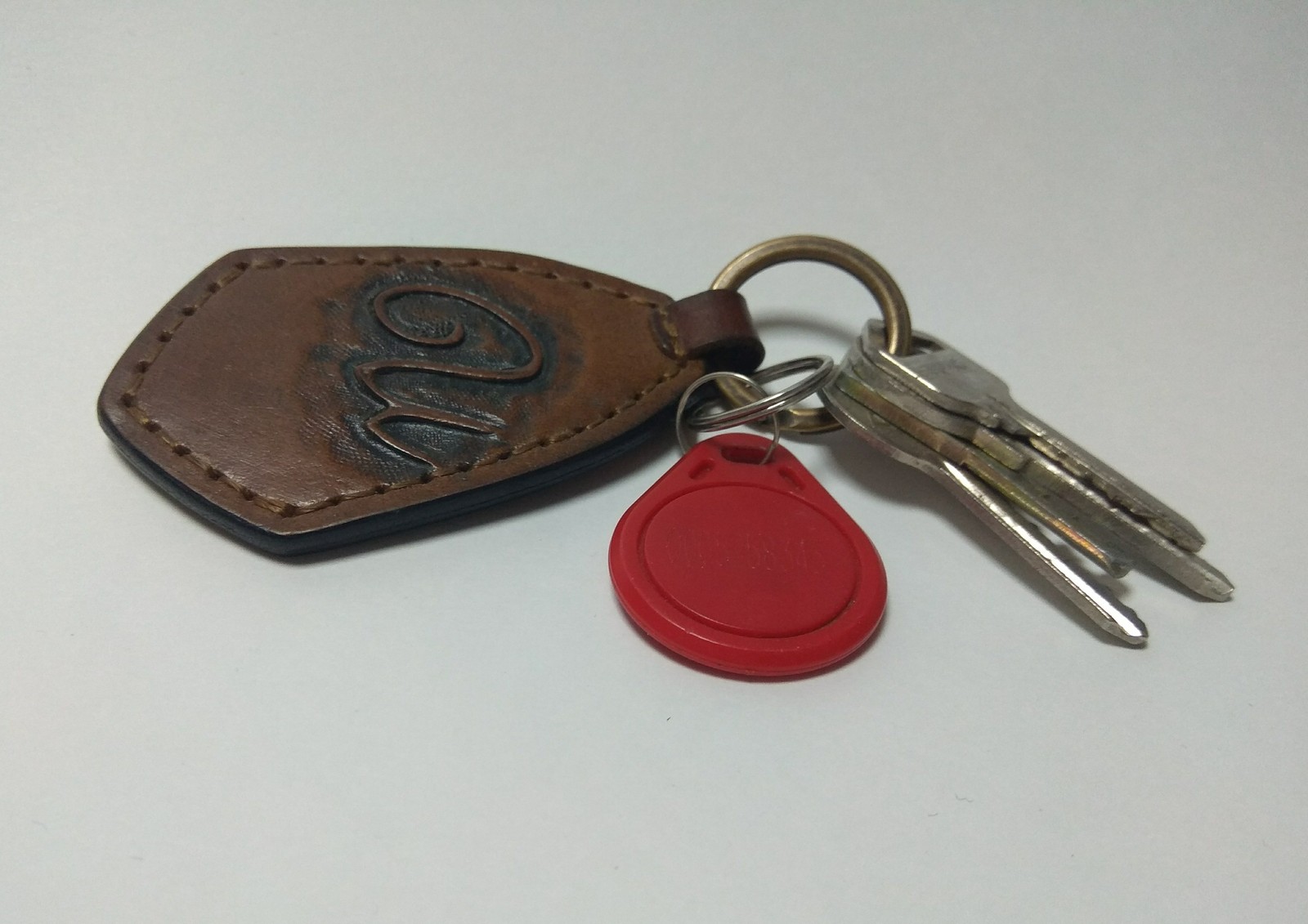 Keychain - My, Leather, Leather, Handmade, Keychain, Embossing on leather, Longpost