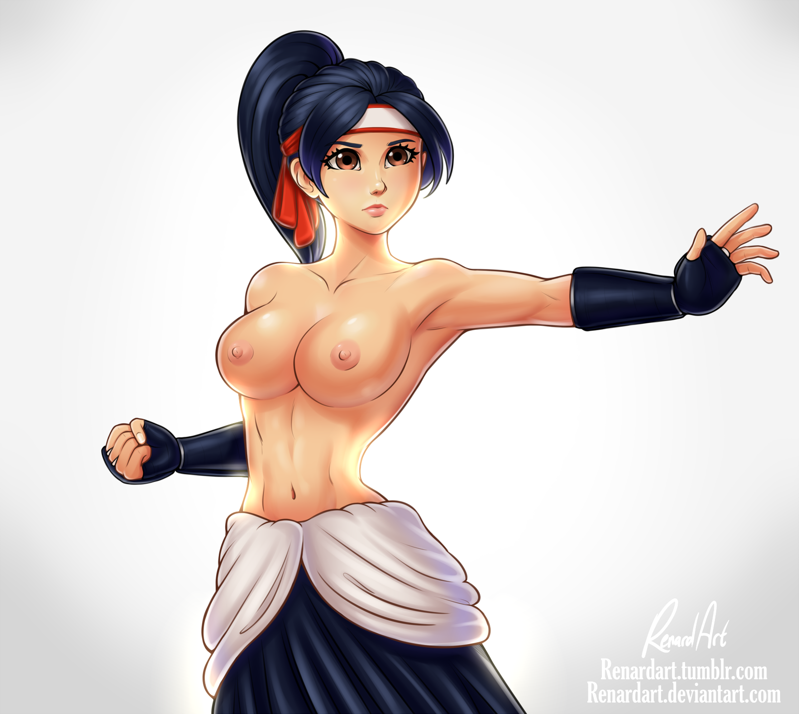 Kasumi Todoh KOF - NSFW, Renardart, Арт, Крепкая девушка, The King of Fighters, Kasumi todoh, Фитоняшка, Эротика, Рисованная эротика