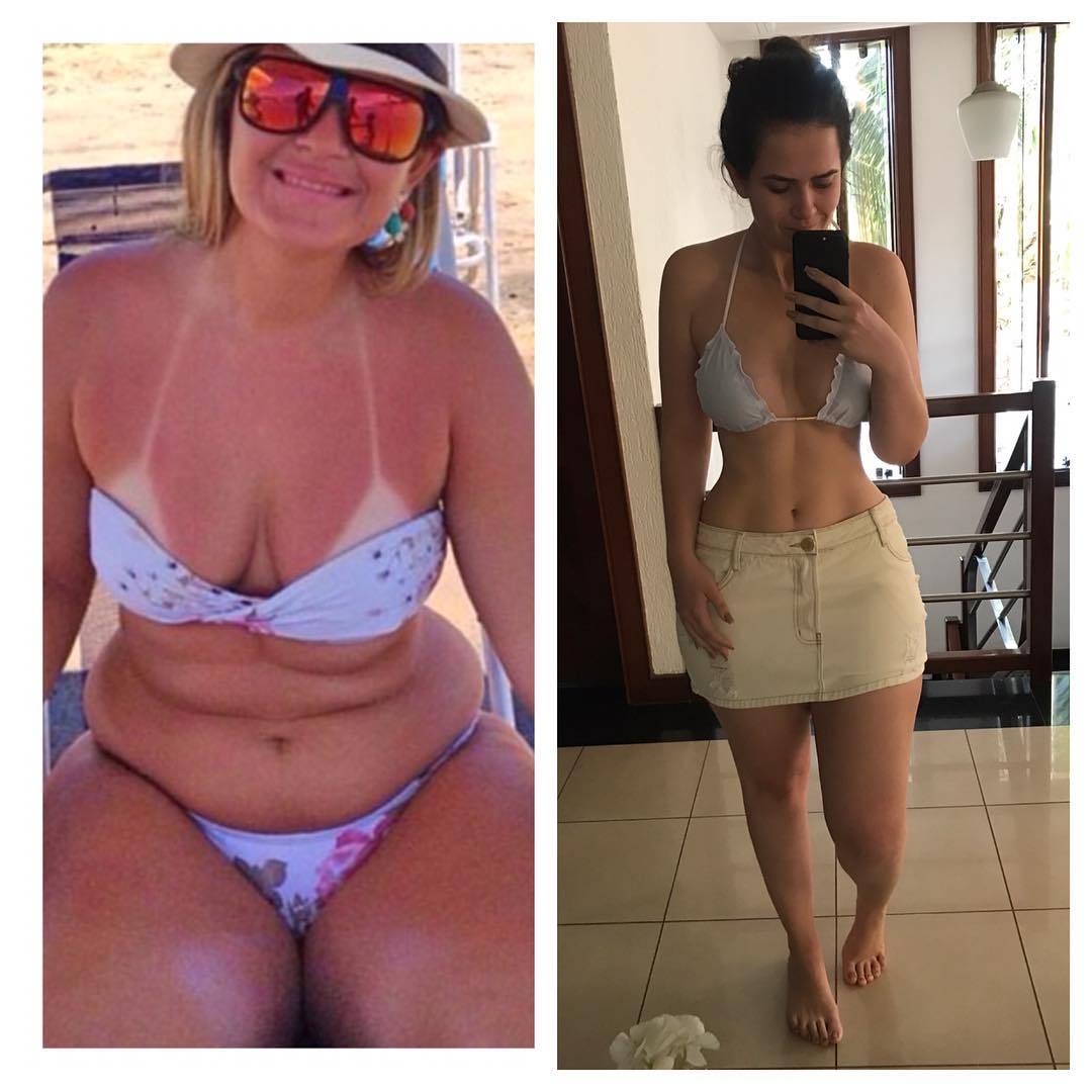 До и после похудения в купальнике