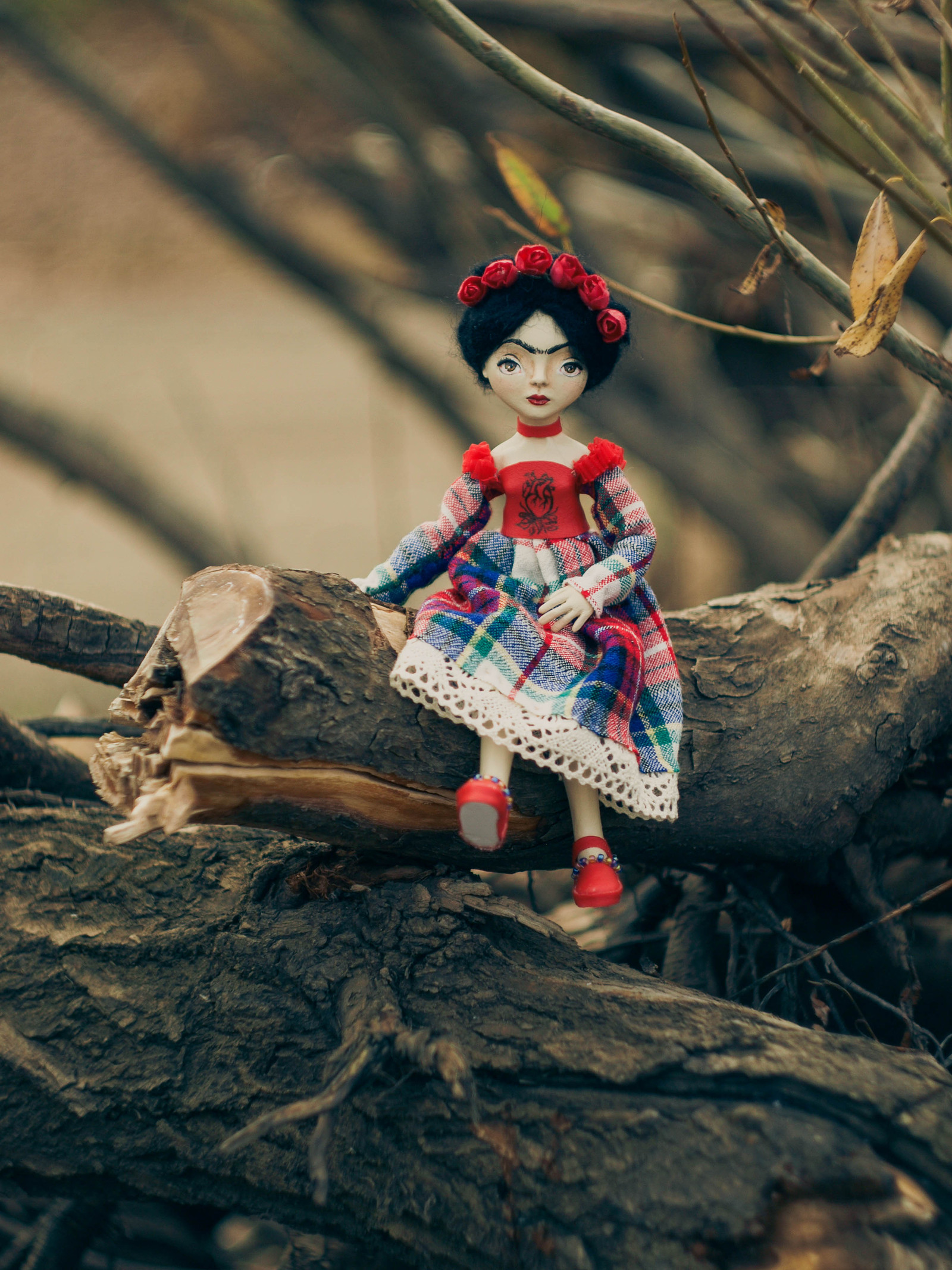 Handmade doll Frida }:-) - My, My, Art, Interesting, Frida Kahlo, FRIEDA, Doll, Creation, Presents, Longpost