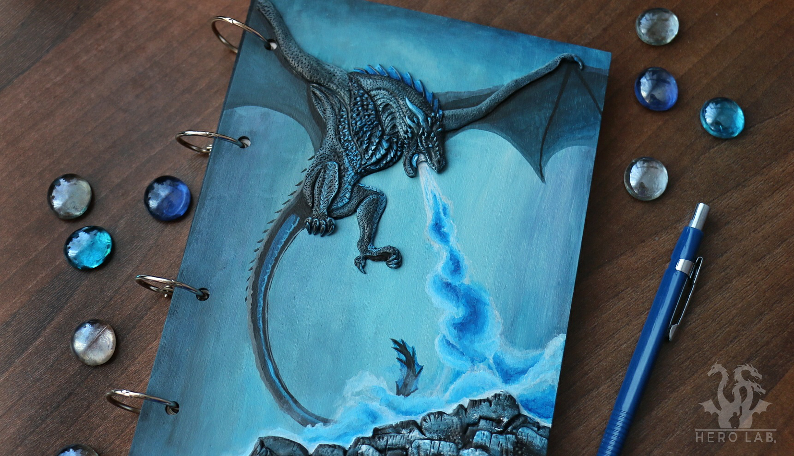 Notepad with Viserion. - My, Polymer clay, Handmade, PLIO, Game of Thrones, The Dragon, Notebook, Handmade, Fantasy, Longpost