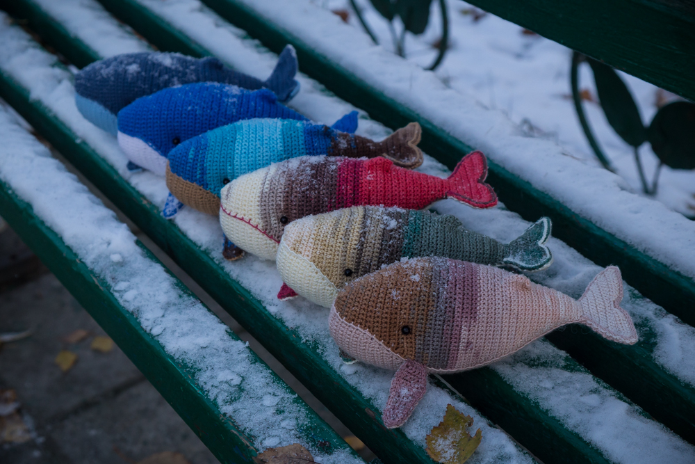 A flock of herrings for pikabushniks :) - My, Needlework, Knitting, Crochet, Whale, Takero, Longpost, Needlework without process