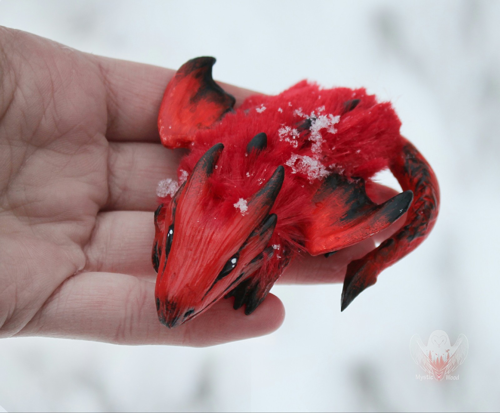 Whelp Yaris - My, The Dragon, Fire, Handmade, Needlework without process, Polymer clay, Longpost