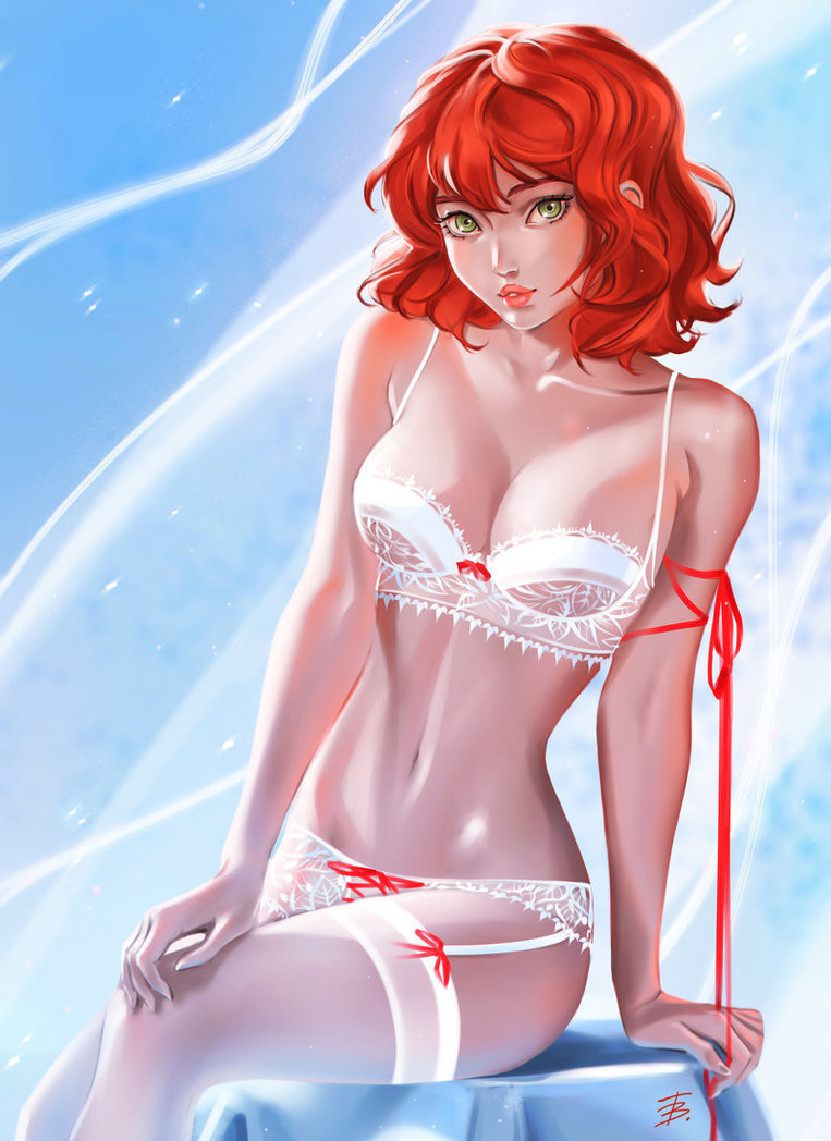 Red ribbon - NSFW, DeviantArt, Арт, Рисунок, Девушки, Taiss14