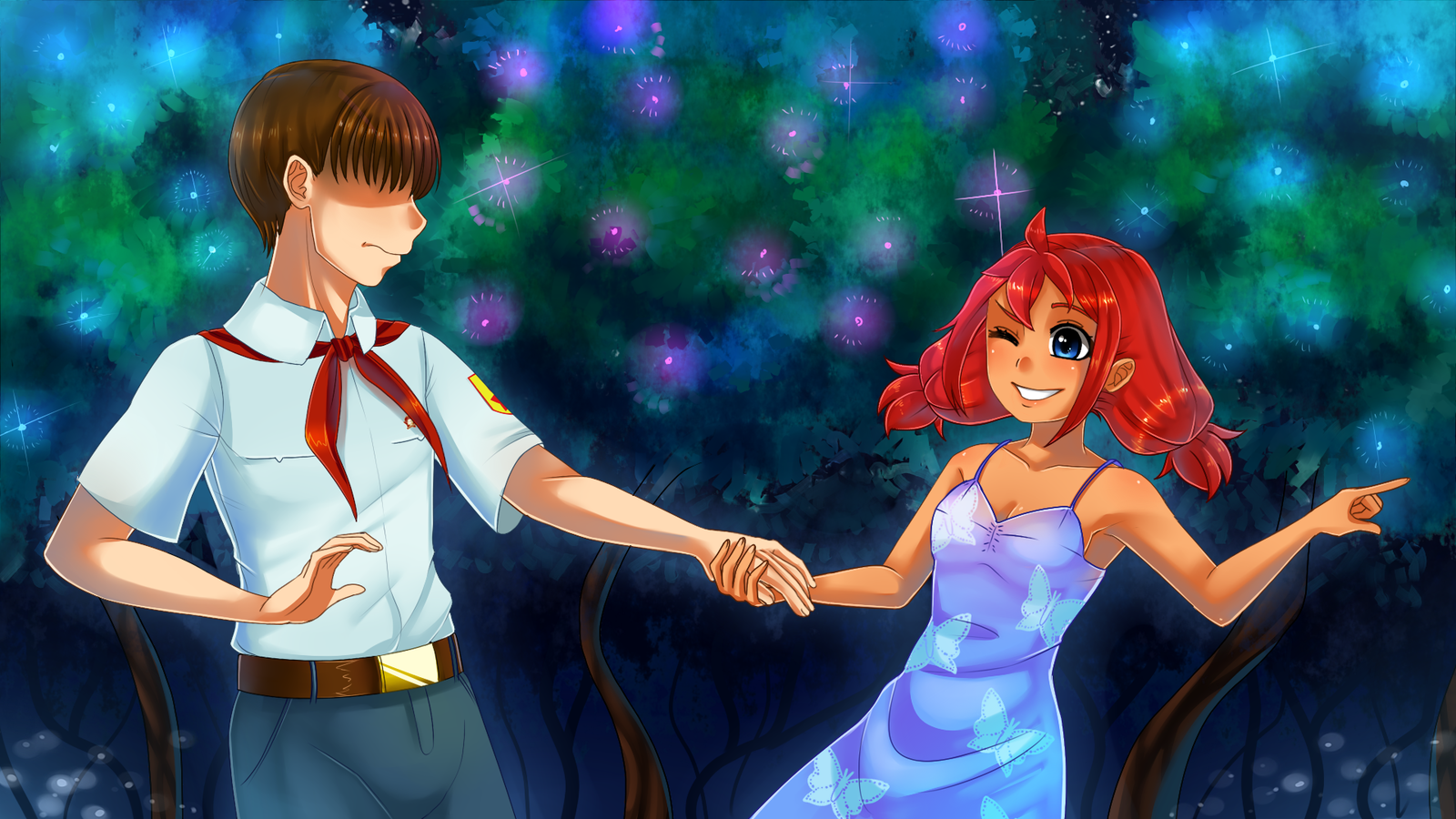 Syoma, let's dance! - My, Visual novel, Endless summer, Ulyana, Semyon, Art, Rizapiska