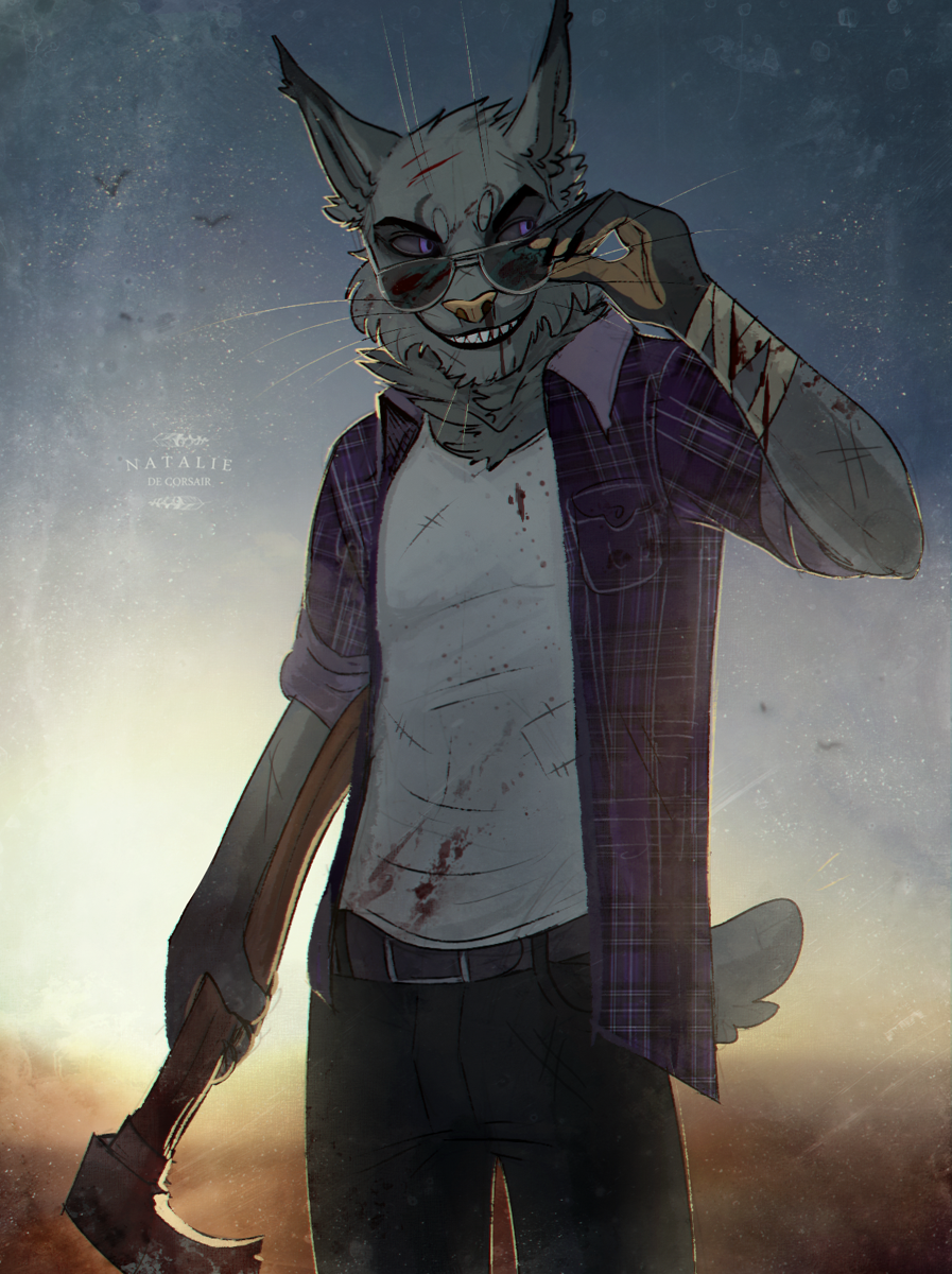 American Psycho - Furry, Anthro, Art, Nataliedecorsair