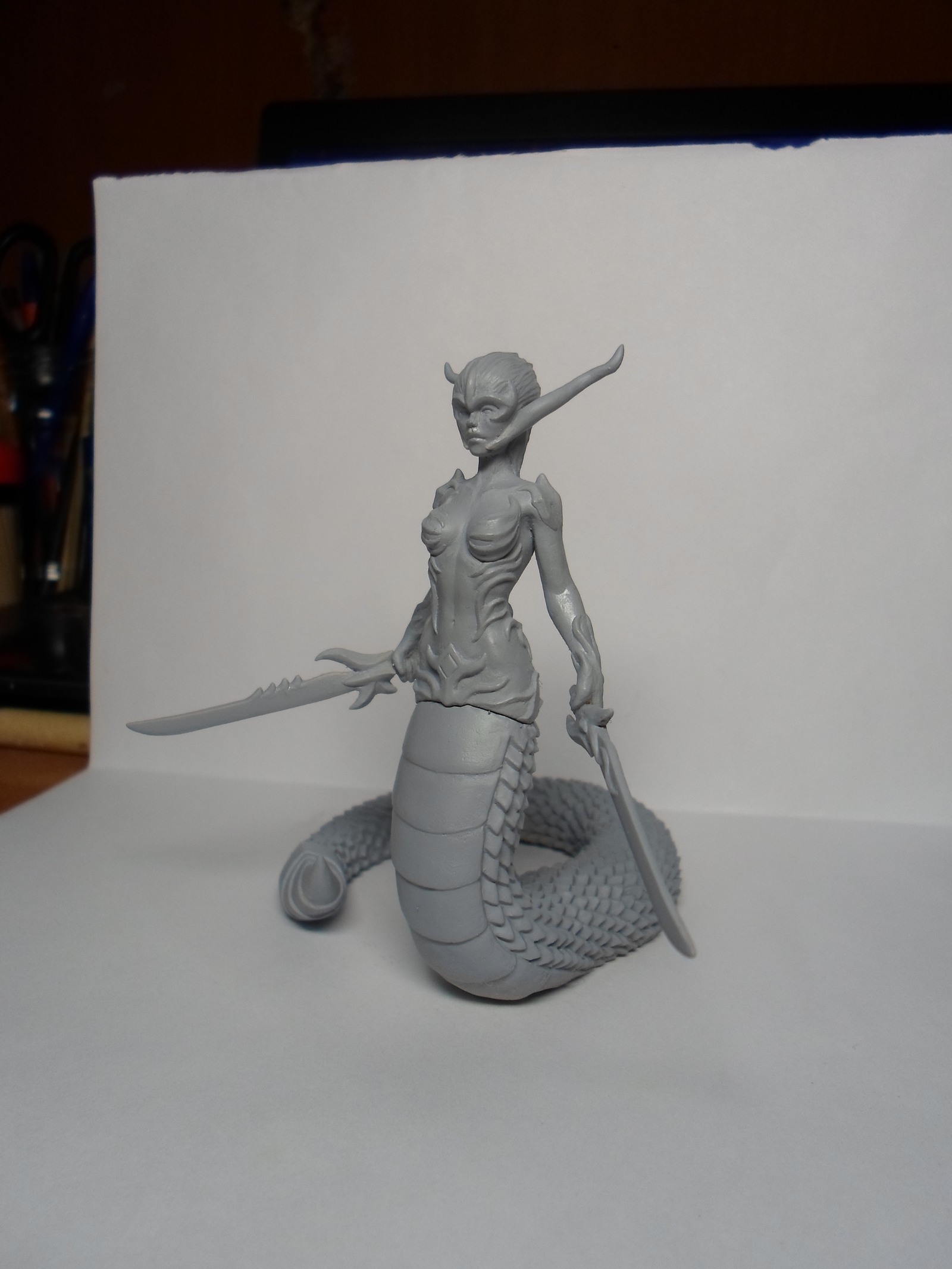 Finished the same naga, well, a little valkyries :) - My, Valkyrie, Valkyrie, Naked, , Miniature, Figurines, Hobby, Needlework without process, Longpost