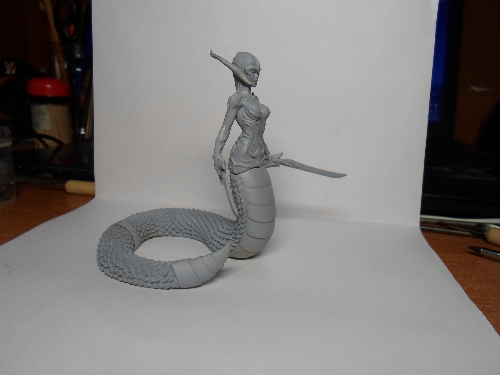 Finished the same naga, well, a little valkyries :) - My, Valkyrie, Valkyrie, Naked, , Miniature, Figurines, Hobby, Needlework without process, Longpost