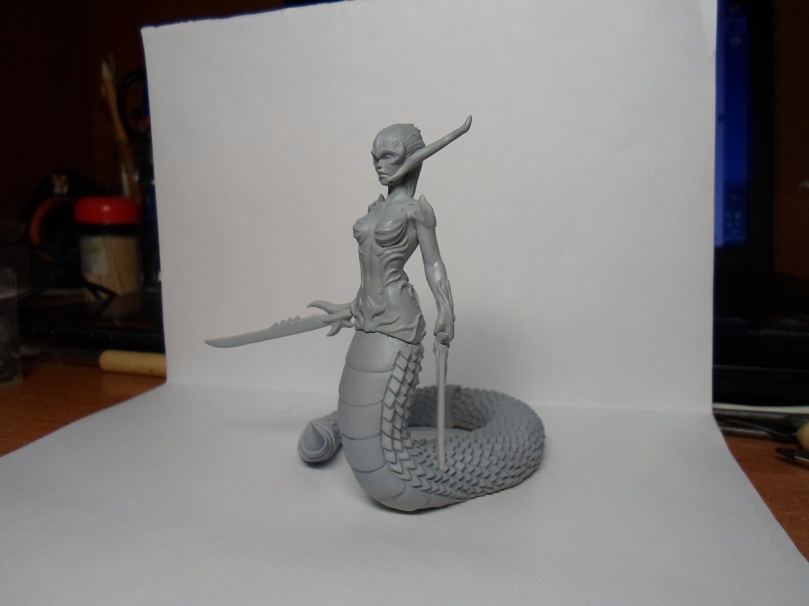 Finished the same naga, well, a little valkyries :) - My, Valkyrie, Valkyrie, Naked, , Miniature, Figurines, Hobby, Needlework without process, Longpost