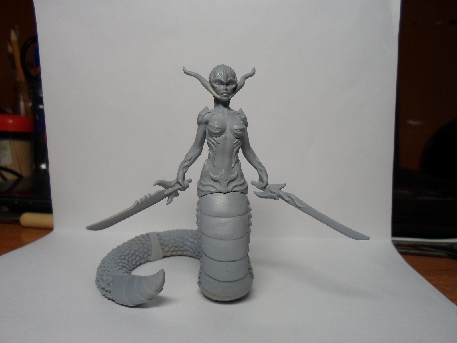 Finished the same naga, well, a little valkyries :) - My, Valkyrie, Valkyrie, Naked, , Miniature, Figurines, Hobby, Needlework without process, Longpost