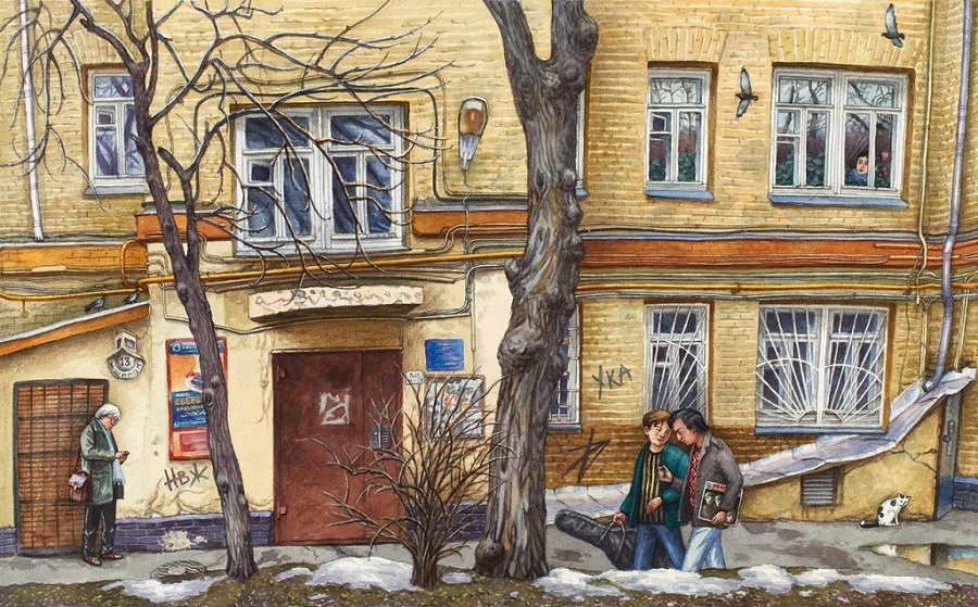 Moscow in Alena Dergileva's Watercolors - Painting, Dergileva, Moscow, Watercolor, Longpost