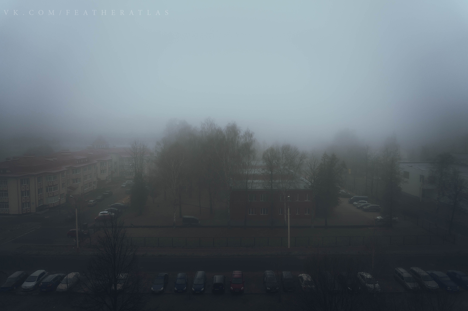 Fog - My, Featheratlas, Landscape, Town, Fog, Longpost