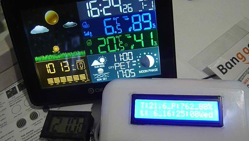 We check the readings of the household weather station DG-TH8868. - Video, Weather, Weather station, Interesting