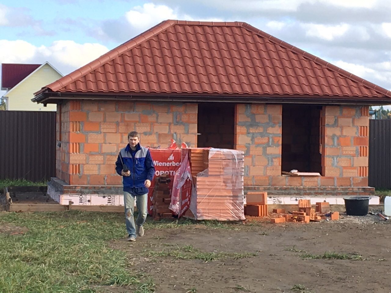 Brick bath 7x5 on their own for 300,000 rubles. - My, Building, Bath, Construction history, , , Longpost