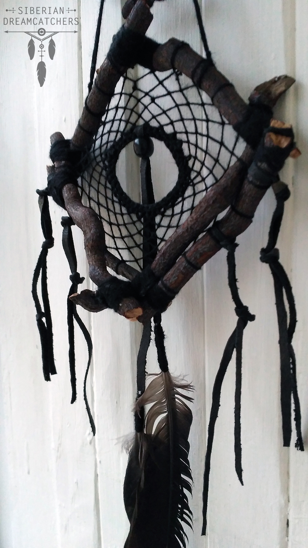 Dreamcatchers made from tree roots with capercaillie and raven feathers, quartz brushes and leather cords - My, Dreamcatcher, My, Friday tag is mine, Needlework without process, Longpost