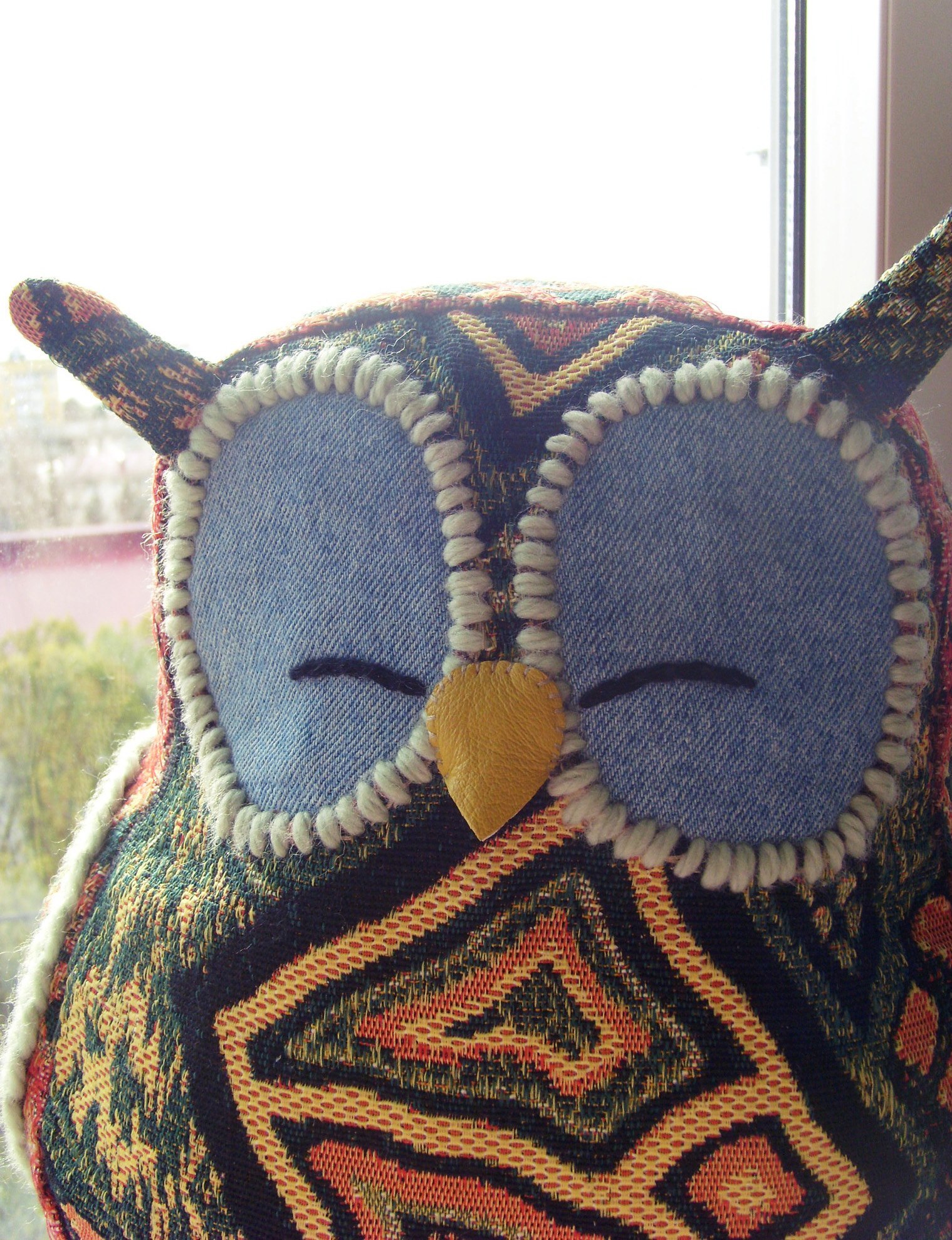 Chair-born owl. - My, Owl, Soft toy, Tapestry, Needlework without process, Longpost