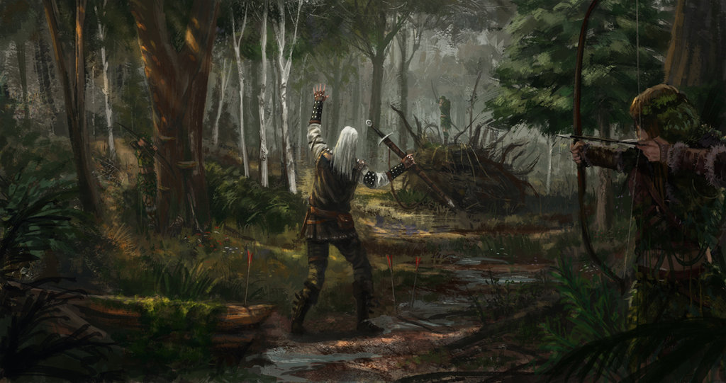 Warning - Witcher, Geralt of Rivia, Brokilon, Art