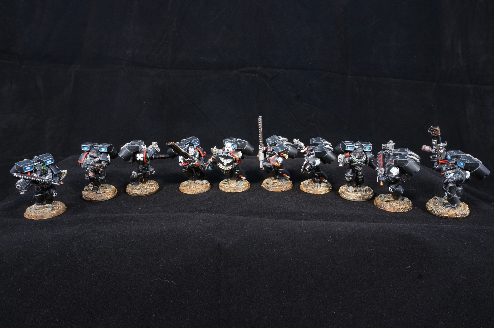 Raven guard (Assault squads) - My, Wh miniatures, Warhammer, Modeling, Miniature, Raven guard, Painting miniatures, Longpost