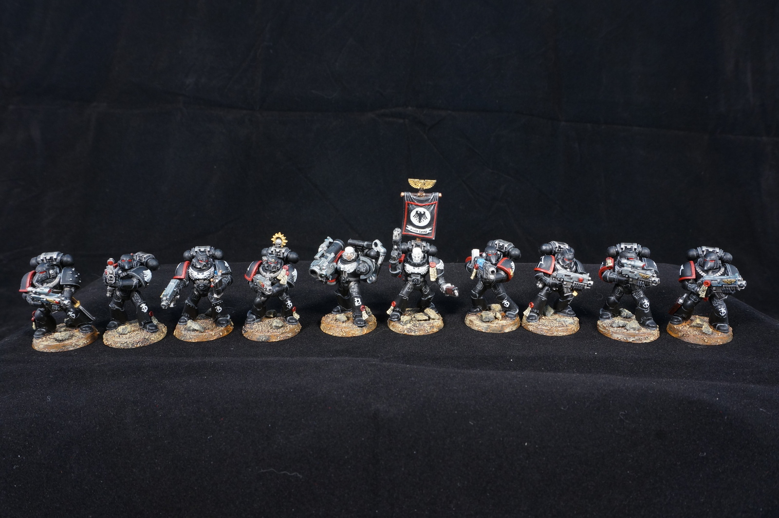 Raven Guard tactical squad - Longpost, Modeling, Miniature, Warhammer 40k, Raven guard, Wh miniatures, My