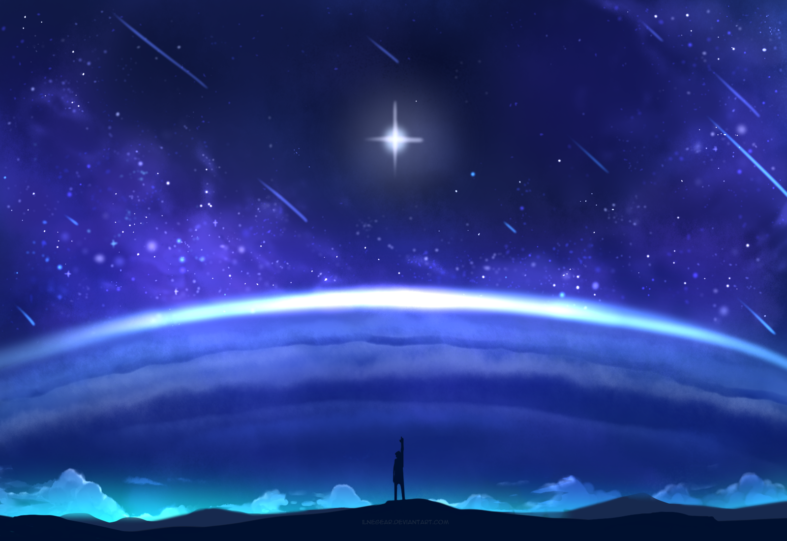 Reach the Sky - Art, Drawing, Falling star, , Starfall