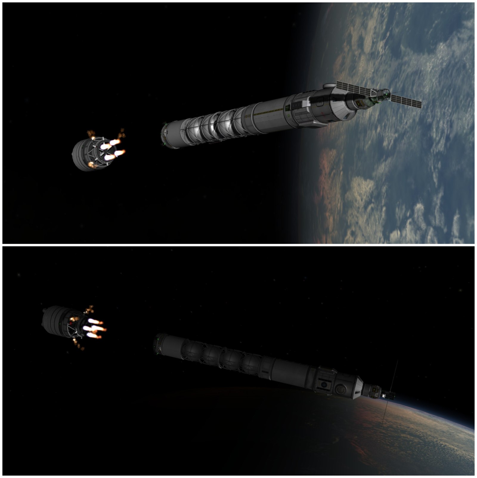 [Kerbal Space Program] Nyx Interplanetary Ship. Part 1. Assembly and installation in orbit. - My, Kerbal space program, Games, Space, Longpost