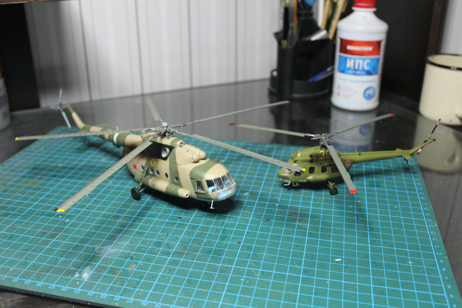 Mi-8T helicopter - My, Helicopter, Mi-8, Prefabricated model, Stand modeling, Longpost