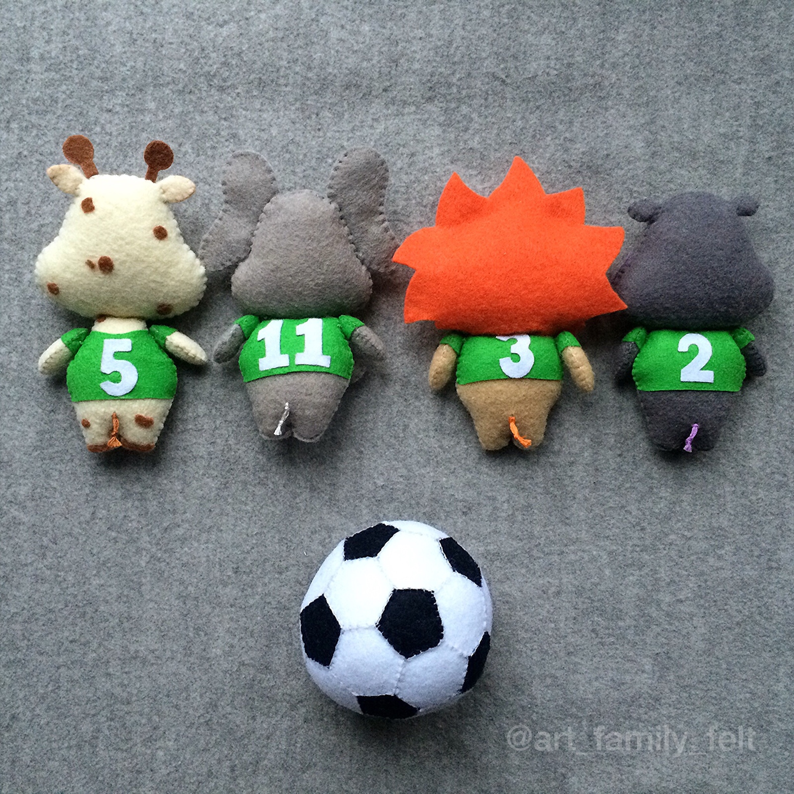 Safari football team - My, Author's toy, With your own hands, Handmade, Needlework without process, Longpost