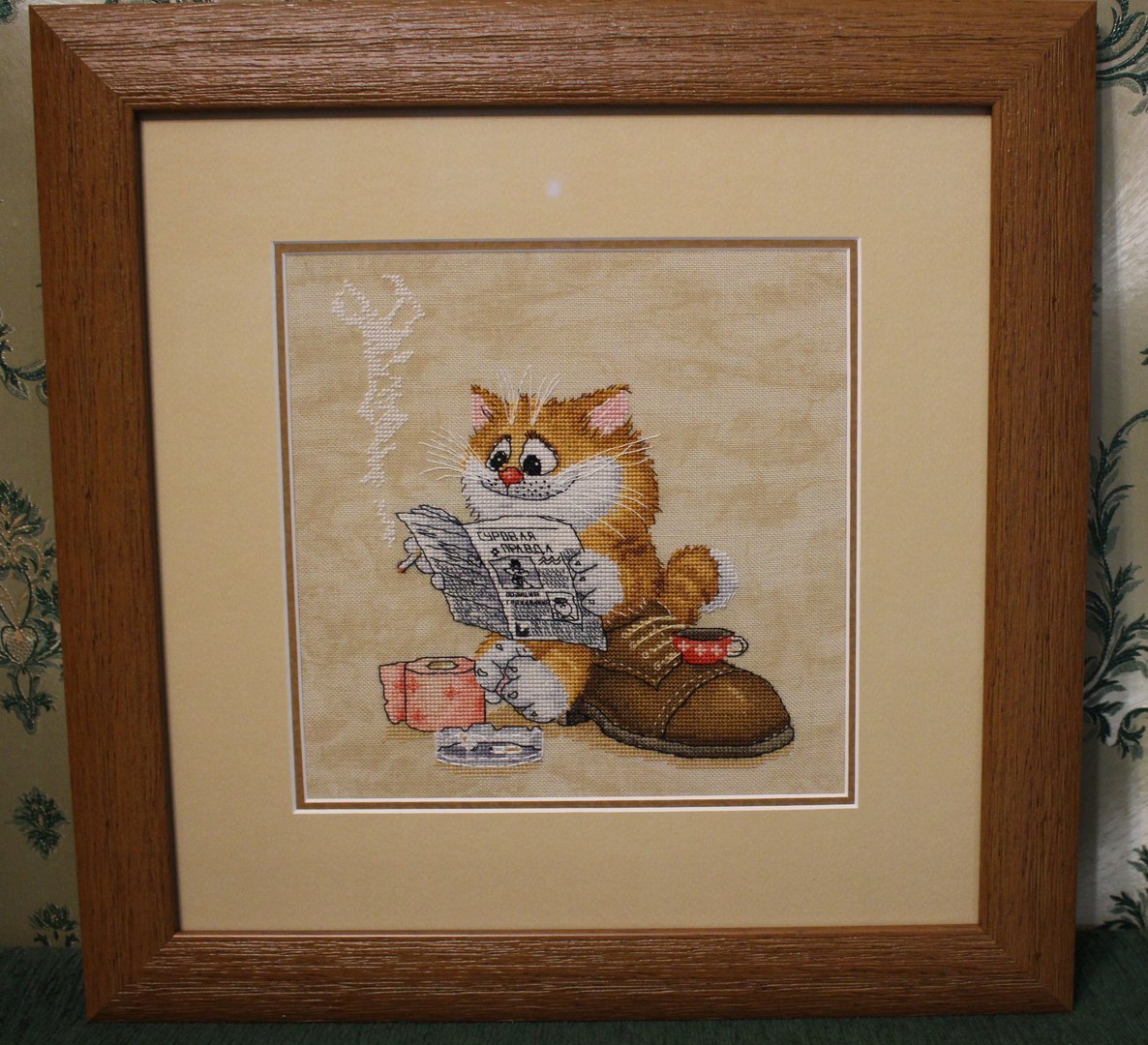 Complete impudence or a post of one cat - My, Needlework without process, Embroidery, Cross-stitch, Copyright, My, cat, Longpost