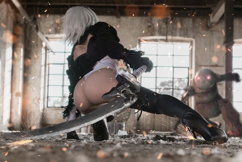 YoRHa No.2 Type B - NSFW, Попа, Косплей, Клубничка, Yorha unit No 2 type B, NIER Automata, Длиннопост