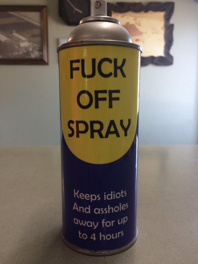 A thing that is simply necessary at work. - Spray, Work, Useful