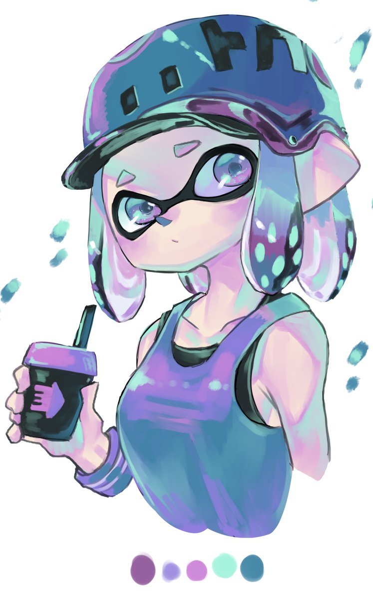 Color palette - Splatoon, Woomy, Инклинги, Арт, Hizake, Длиннопост