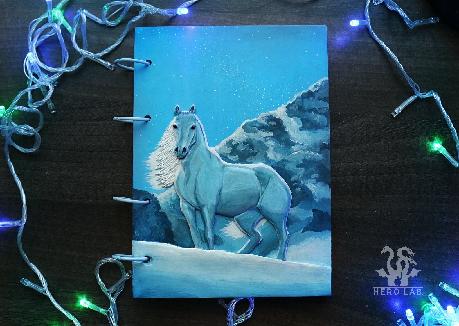 Notepad with a horse - My, Notebook, Artbook, Handmade, My, Polymer clay, Plastic, Horses, Handmade, Longpost