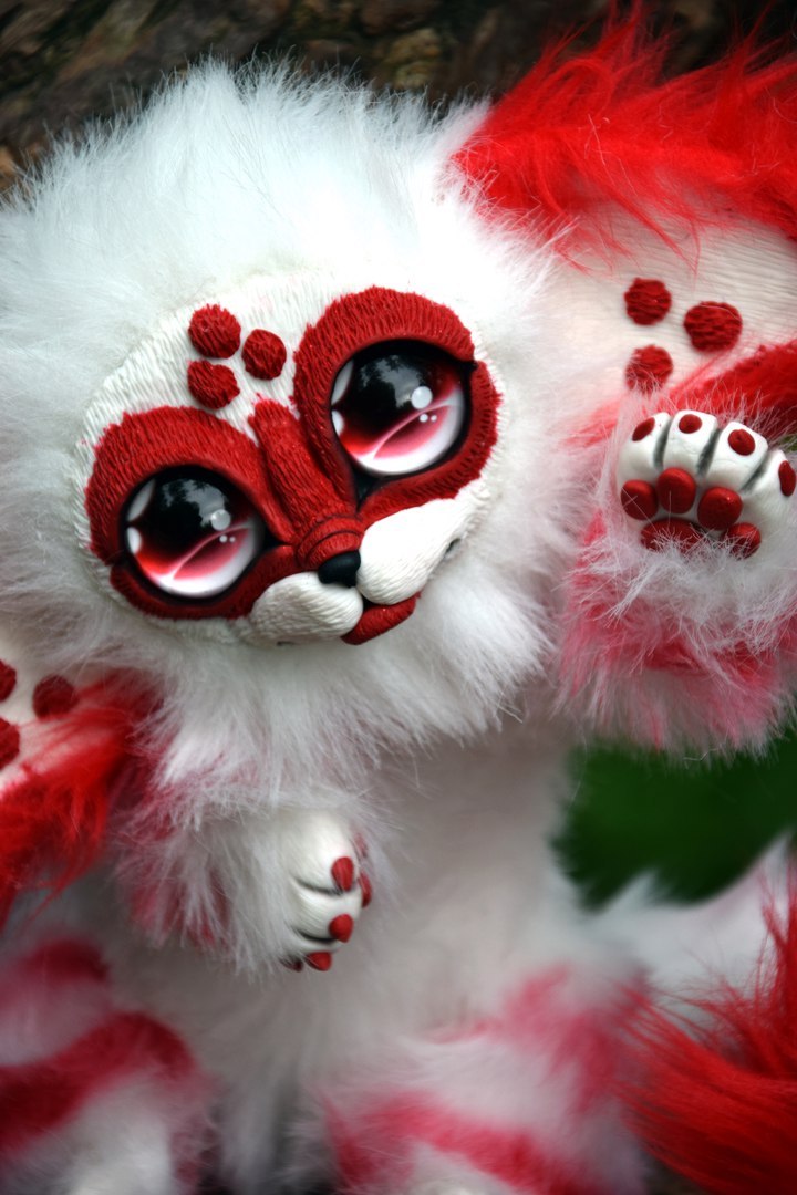 red alien - My, Handmade, Needlework without process, Polymer clay, Adelkawalka, Handmade, Artificial fur, Longpost