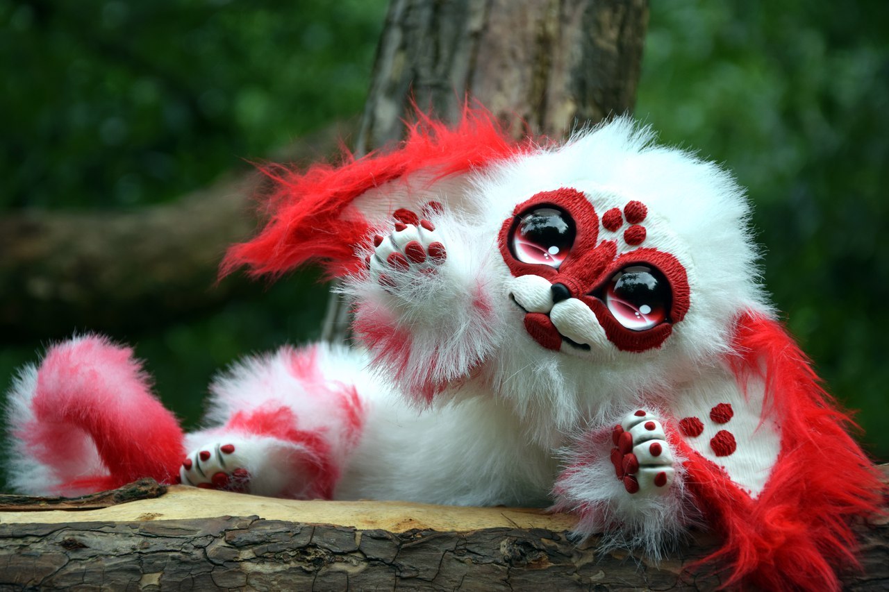 red alien - My, Handmade, Needlework without process, Polymer clay, Adelkawalka, Handmade, Artificial fur, Longpost